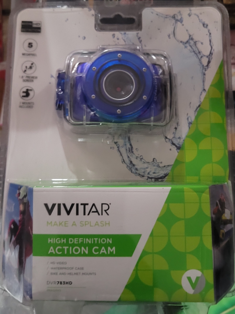 Vivitar Blue High-Definition Action Camera with Waterproof Case